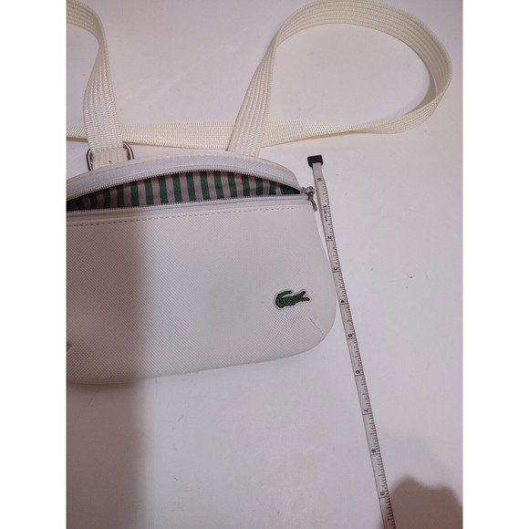 Lacoste Crossbody White Bag Vintage Alligator Designer Zip Sporty - Picture 9 of 13